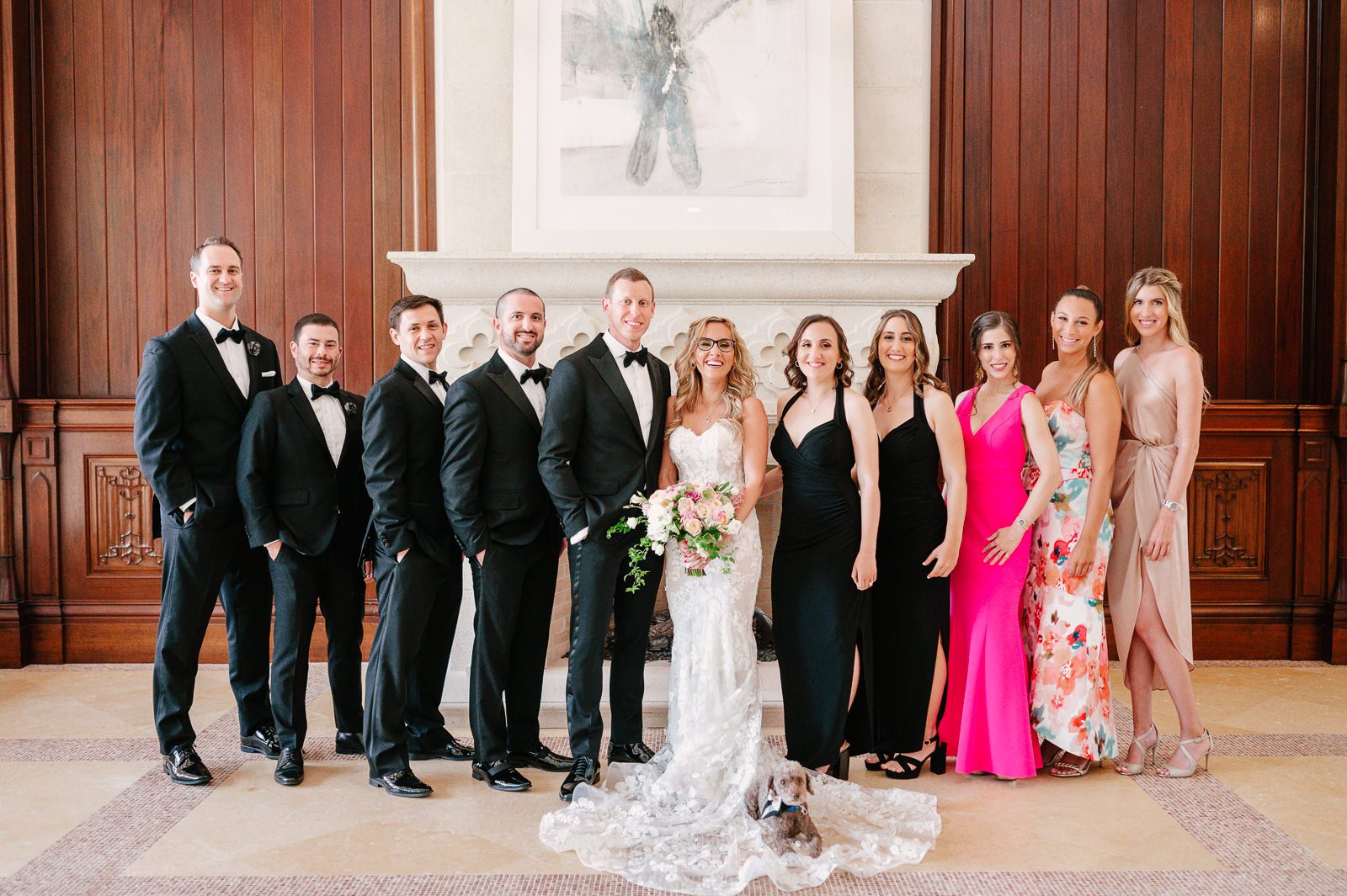 Black tie beach top wedding